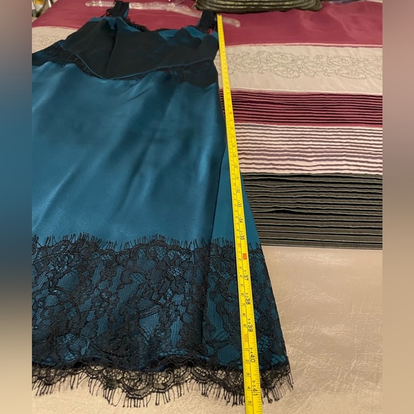 DVF Maire Blue Silk and Lace Slip Dress - Picture 10 of 16